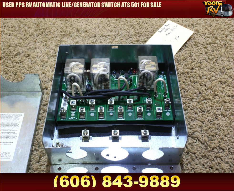 RV Components USED PPS RV AUTOMATIC LINE/GENERATOR SWITCH ATS 501 FOR
