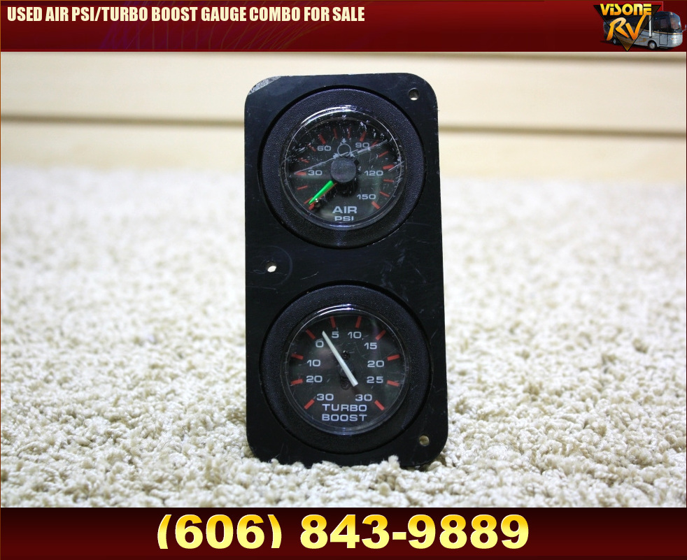 RV Components USED AIR PSI/TURBO BOOST GAUGE COMBO FOR SALE Motorhome