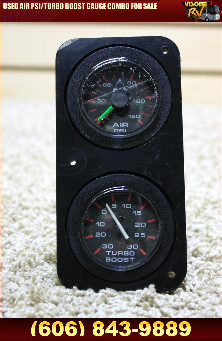 RV Components USED AIR PSI/TURBO BOOST GAUGE COMBO FOR SALE Motorhome