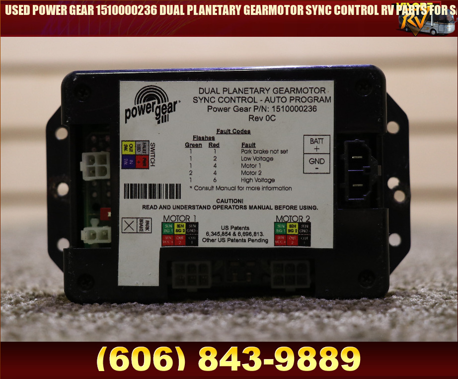 RV Components USED POWER GEAR 1510000236 DUAL GEARMOTOR SYNC