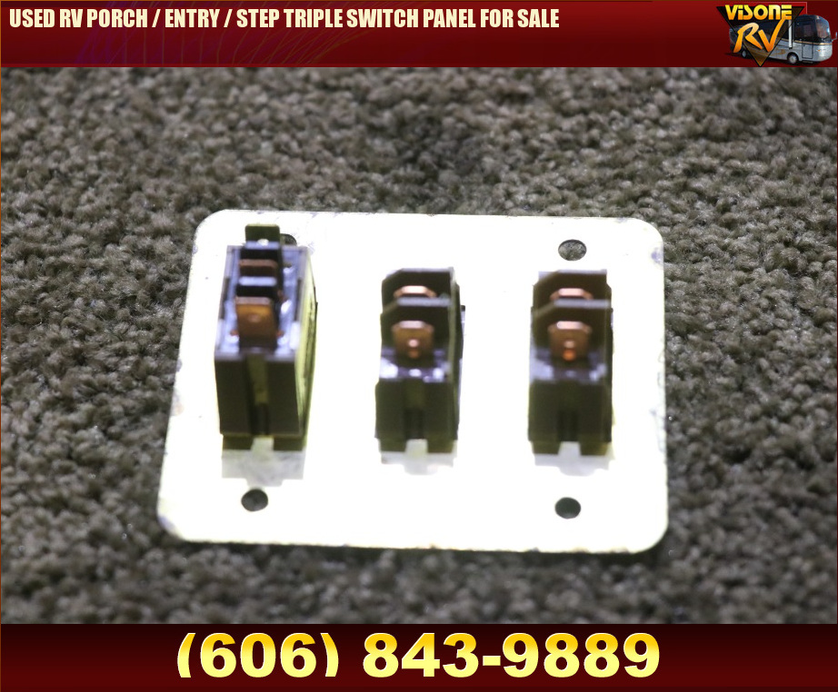 RV Components USED RV PORCH / ENTRY / STEP TRIPLE SWITCH PANEL FOR SALE