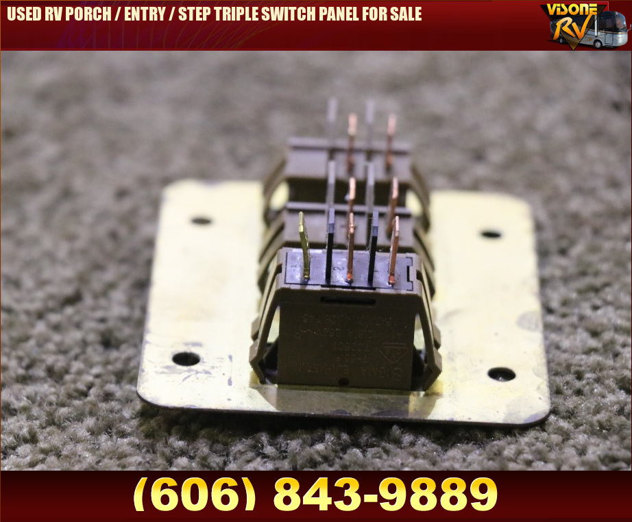 RV Components USED RV PORCH / ENTRY / STEP TRIPLE SWITCH PANEL FOR SALE