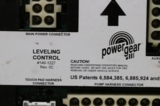 USED POWER GEAR LEVELING CONTROL MODULE 140-1227 RV/MOTORHOME PARTS FOR SALE