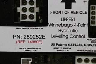 USED MOTORHOME LIPPERT 289252E 4 POINT HYDRAULIC LEVELING CONTROL FOR SALE