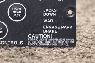 USED RV/MOTORHOME POWER GEAR LEVELING CONTROLS TOUCH PAD 500731 FOR SALE
