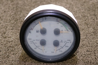 USED RV W-11049-04 4 IN 1 FUEL / TEMP / OIL / TEMP DASH GAUGE FOR SALE