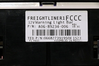 USED RV A06-89234-006 FREIGHTLINER WARNING LIGHT BAR FOR SALE