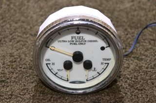 USED 3 IN 1 FUEL / OIL / TEMP 109210-A DASH GAUGE MOTORHOME PARTS FOR SALE
