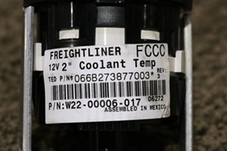 USED RV/MOTORHOME FREIGHTLINER COOLANT TEMP DASH GAUGE W22-00006-017 FOR SALE