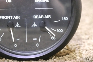 USED 6913-00168-11 4 IN 1 OIL / ENGINE / FRONT AIR / REAR AIR DASH GAUGE RV PARTS FOR SALE