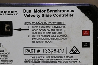 USED RV 13398-D0 DUAL MOTOR SYNCHRONOUS VELOCITY SLIDE CONTROLLER FOR SALE