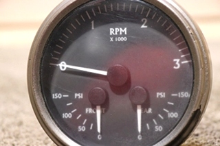USED 3 IN 1 TACH / FRONT / REAR DASH GAUGE RV PARTS FOR SALE