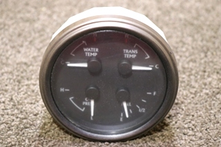 USED 4 IN 1 WATER / TRANS / OIL / FUEL DASH GAUGE 105809-C RV/MOTORHOME PARTS FOR SALE