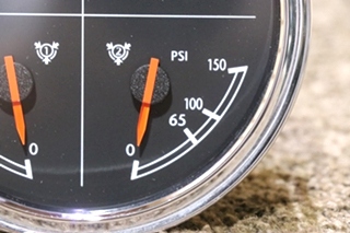 USED W22-00013-038 FREIGHTLINER 4 IN 1 OIL / ENG / FRONT / REAR DASH GAUGE RV PARTS FOR SALE