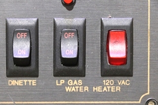 USED RV MONACO KITCHEN / DINETTE / WATER HEATER SWITCH PANEL FOR SALE