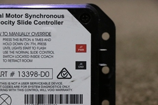 USED LIPPERT 13398-D0 DUAL MOTOR SYNCHRONOUS VELOCITY SLIDE CONTROLLER MOTORHOME PARTS FOR SALE