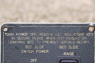 USED BED SLIDE KEY & SWITCH PANEL RV/MOTORHOME PARTS FOR SALE
