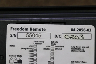USED RV/MOTORHOME XANTREX FREEDOM REMOTE 84-2056-03 FOR SALE