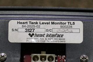 USED HEART 84-2025-02 TANK LEVEL MONITOR TL5 MOTORHOME PARTS FOR SALE