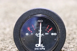 USED TELEFLEX OIL PRESS DASH GAUGE RV/MOTORHOME PARTS FOR SALE