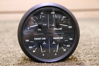 USED FREIGHTLINER 4 IN 1 W22-00013-001 OIL / ENGINE / FRONT / REAR DASH GAUGE MOTORHOME PARTS FOR SALE