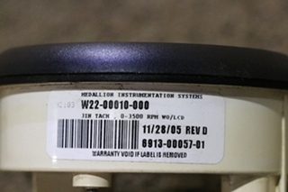 USED FREIGHTLINER W22-00010-000 TACHOMETER DASH GAUGE MOTORHOME PARTS FOR SALE
