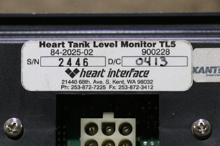 USED HEART INTERFACE 84-2025-02 TANK LEVEL MONITOR TL5 MOTORHOME PARTS FOR SALE