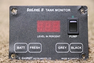 USED SEELEVEL II TANK MONITOR PANEL MOTORHOME PARTS FOR SALE