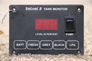 USED SEELEVEL II TANK MONITOR PANEL RV/MOTORHOME PARTS FOR SALE
