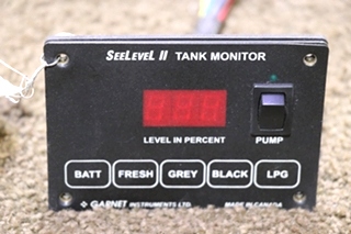 USED SEELEVEL II TANK MONITOR PANEL RV/MOTORHOME PARTS FOR SALE