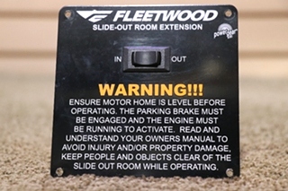 USED RV/MOTORHOME FLEETWOOD SLIDE OUT ROOM EXTENSION SWITCH PANEL FOR SALE
