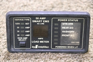 USED MOTORHOME INTELLITEC 00-00684-100 50 AMP SMART EMS DISPLAY PANEL FOR SALE