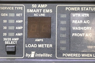 USED MOTORHOME INTELLITEC 00-00684-100 50 AMP SMART EMS DISPLAY PANEL FOR SALE
