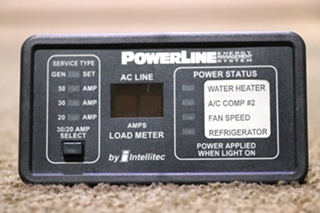 USED 00-00757-000 INTELLITEC POWERLINE EMS DISPLAY PANEL RV PARTS FOR SALE