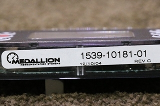 USED MOTORHOME MEDALLION 1539-10181-01 DASH DISPLAY PANEL FOR SALE