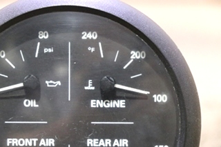 USED RV/MOTORHOME FREIGHTLINER 4 IN 1 OIL / ENGINE / FRONT / REAR DASH GAUGE 6913-00168-11 FOR SALE