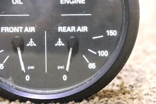 USED RV/MOTORHOME FREIGHTLINER 4 IN 1 OIL / ENGINE / FRONT / REAR DASH GAUGE 6913-00168-11 FOR SALE