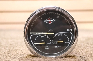 USED RV/MOTORHOME SPARTAN 3 IN 1 TACH / OIL / TEMP DASH GAUGE 00041318 FOR SALE