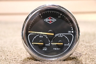 USED RV/MOTORHOME SPARTAN 3 IN 1 TACH / OIL / TEMP DASH GAUGE 00041318 FOR SALE