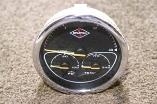 USED RV/MOTORHOME SPARTAN 3 IN 1 TACH / OIL / TEMP DASH GAUGE 00041318 FOR SALE