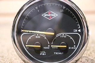 USED RV/MOTORHOME SPARTAN 3 IN 1 TACH / OIL / TEMP DASH GAUGE 00041318 FOR SALE