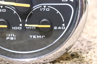USED RV/MOTORHOME SPARTAN 3 IN 1 TACH / OIL / TEMP DASH GAUGE 00041318 FOR SALE
