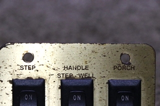 USED RV STEP / HANDLE / PORCH 3 SWITCH PANEL FOR SALE