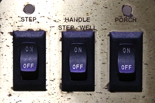 USED RV STEP / HANDLE / PORCH 3 SWITCH PANEL FOR SALE