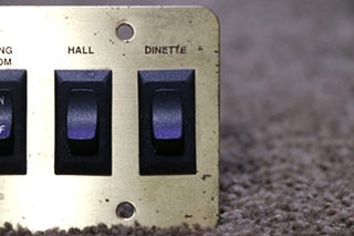 USED MOTORHOME KITCHEN / LIVING ROOM / HALL / DINETTE 4 SWITCH PANEL FOR SALE