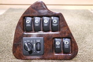 USED RV/MOTORHOME 6 SWITCH & HEADLIGHT CONTROL PANEL FOR SALE