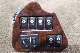 USED RV/MOTORHOME 6 SWITCH & HEADLIGHT CONTROL PANEL FOR SALE