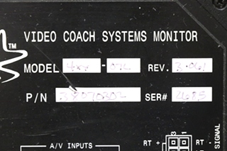 USED 38070302 ALADDIN VIDEO COACH SYSTEM MONITOR RV PARTS FOR SALE