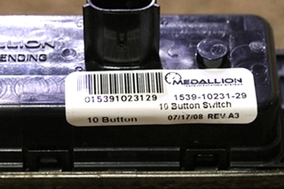 USED MEDALLION 10 BUTTON SWITCH PANEL 1539-10231-29