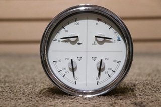 USED FREIGHTLINER 4 IN 1 W22-00013-011 OIL / TEMP / FRONT / REAR DASH GAUGE